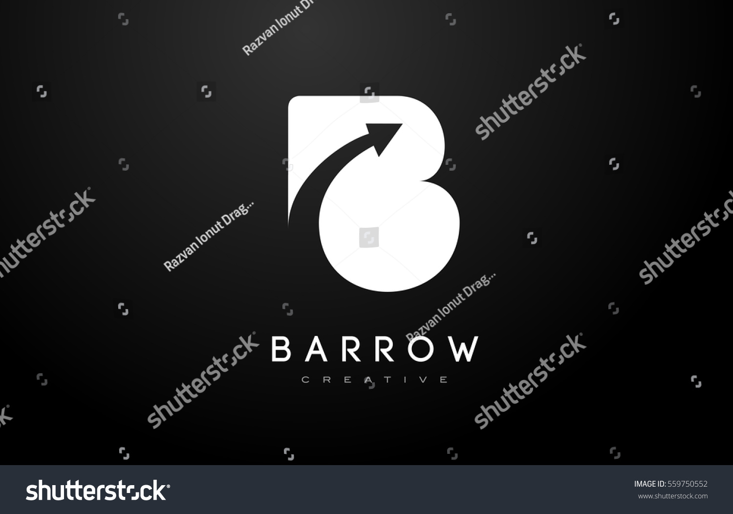 B Logo Arrow.B Letter Design Vector Illustration - Royalty Free Stock ...