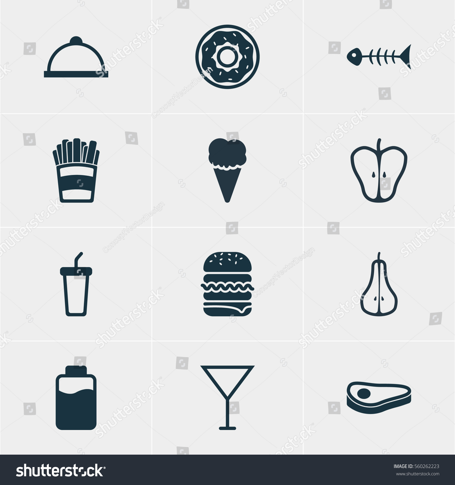 Illustration Of Eating Icons Editable Pack Royalty Free Stock Photo Avopix Com