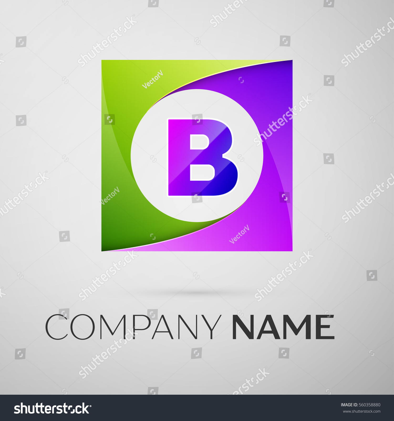 Letter B Vector Logo Symbol In The Colorful - Royalty Free Stock Vector ...