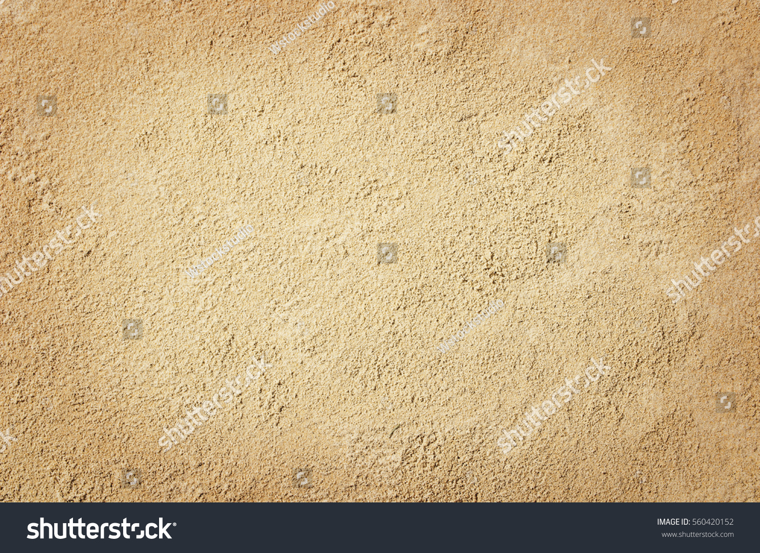 Top view of sandy beach. Background with copy space and visible sand texture. #560420152