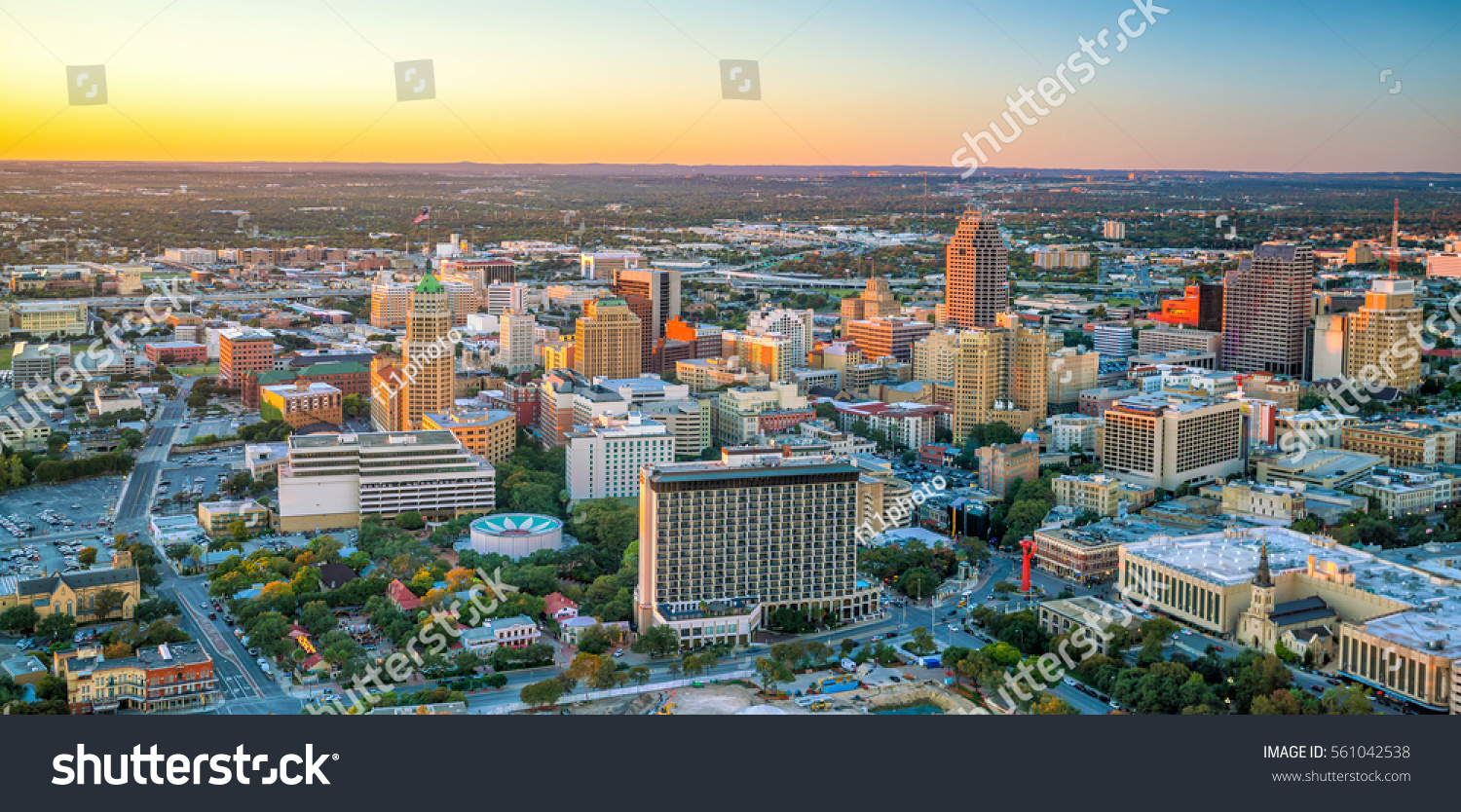 Top view of downtown San Antonio in Texas USA #561042538