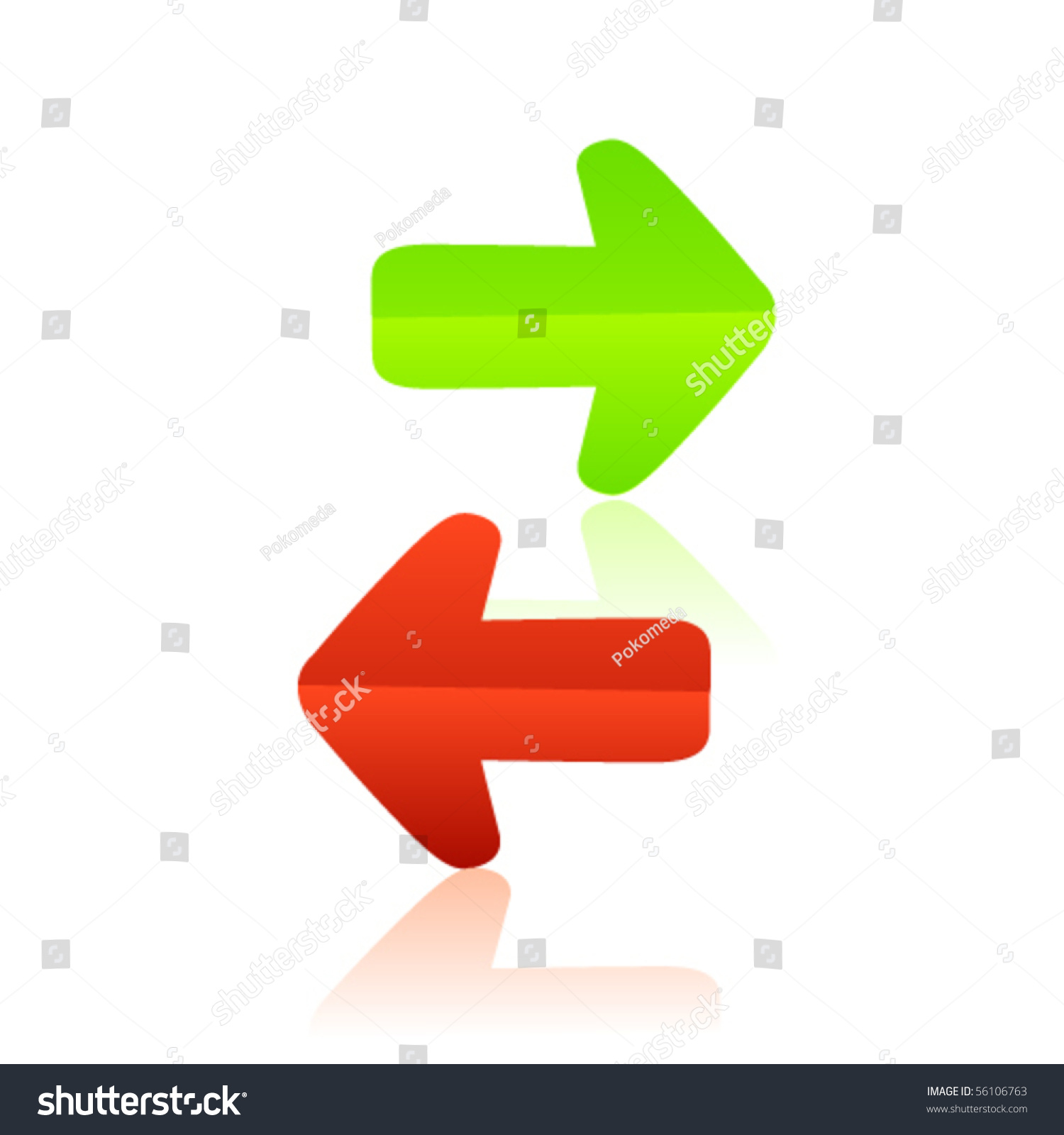 Red And Green Arrows Vector Royalty Free Stock Vector 56106763 3272