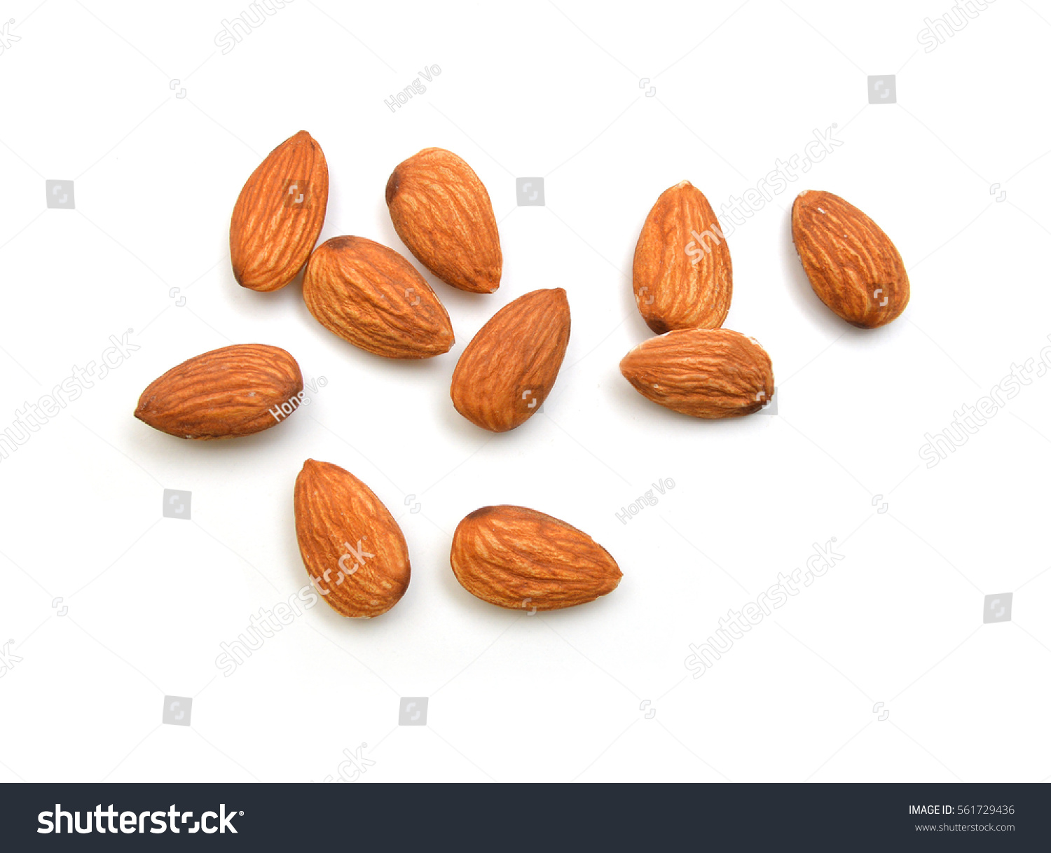 Almonds isolated on white background #561729436