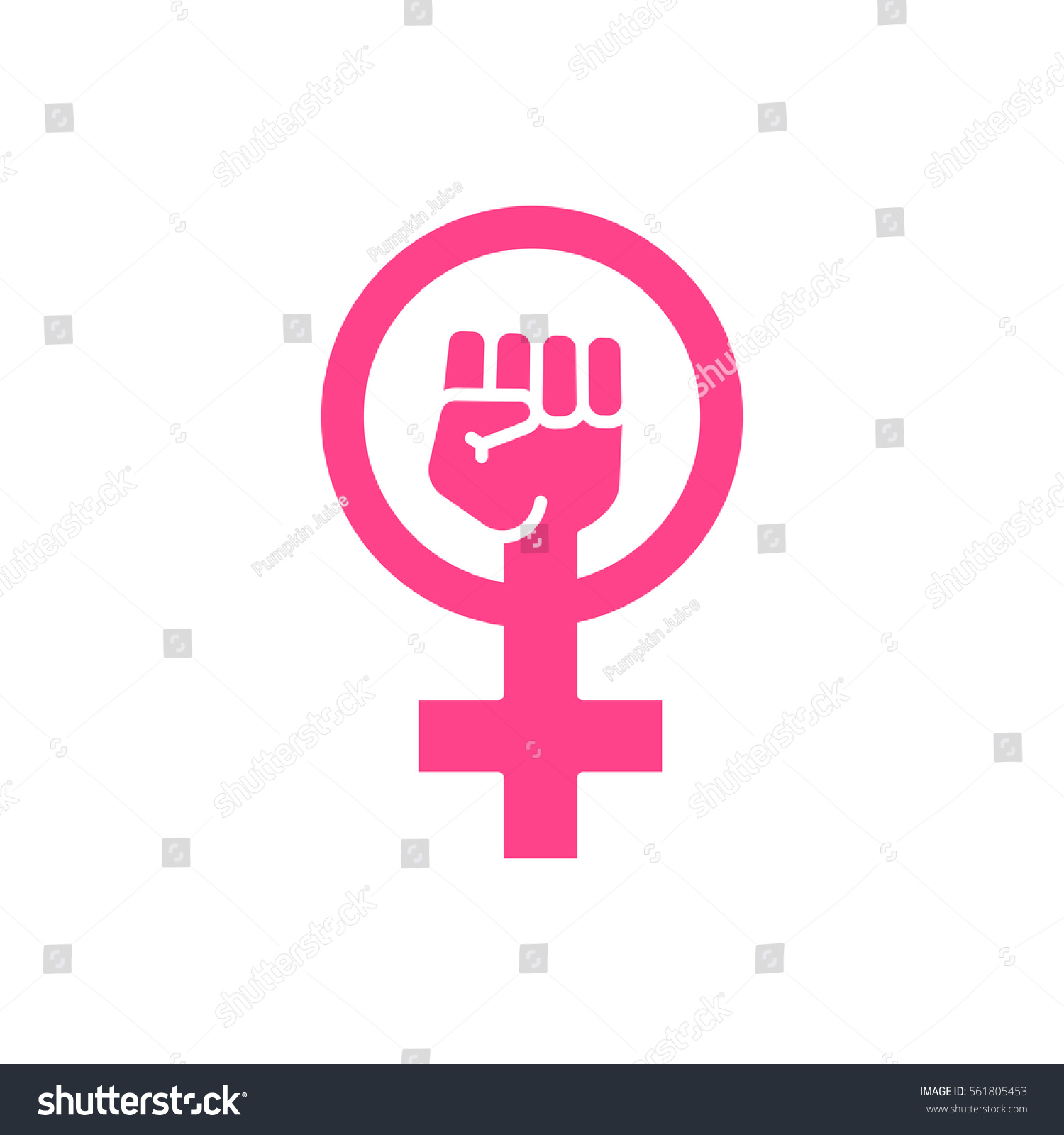 Female Woman Feminism Protest Hand Icon Royalty Free Stock Vector 561805453 6685