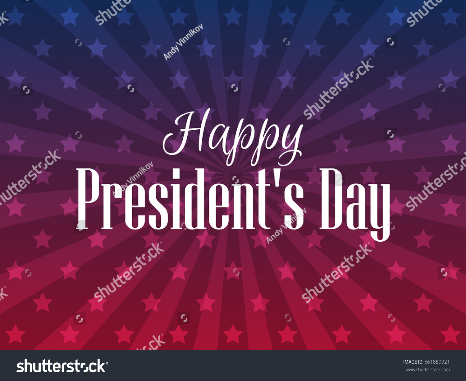Happy Presidents Day. Festive banner with american flag and text. Vector illustration #561859921