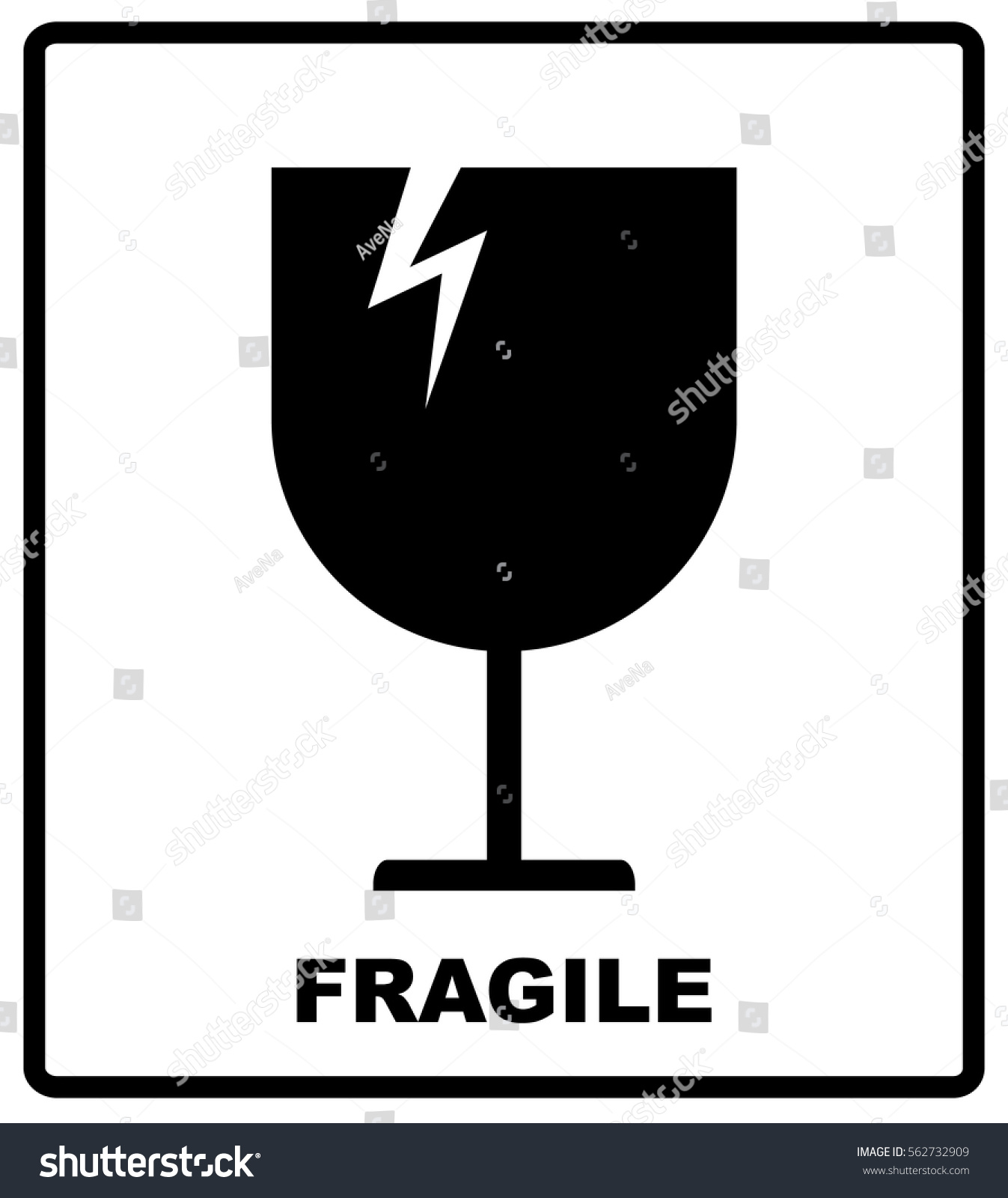 Breakable Or Fragile Material Packaging Symbol Royalty Free Stock Vector 562732909