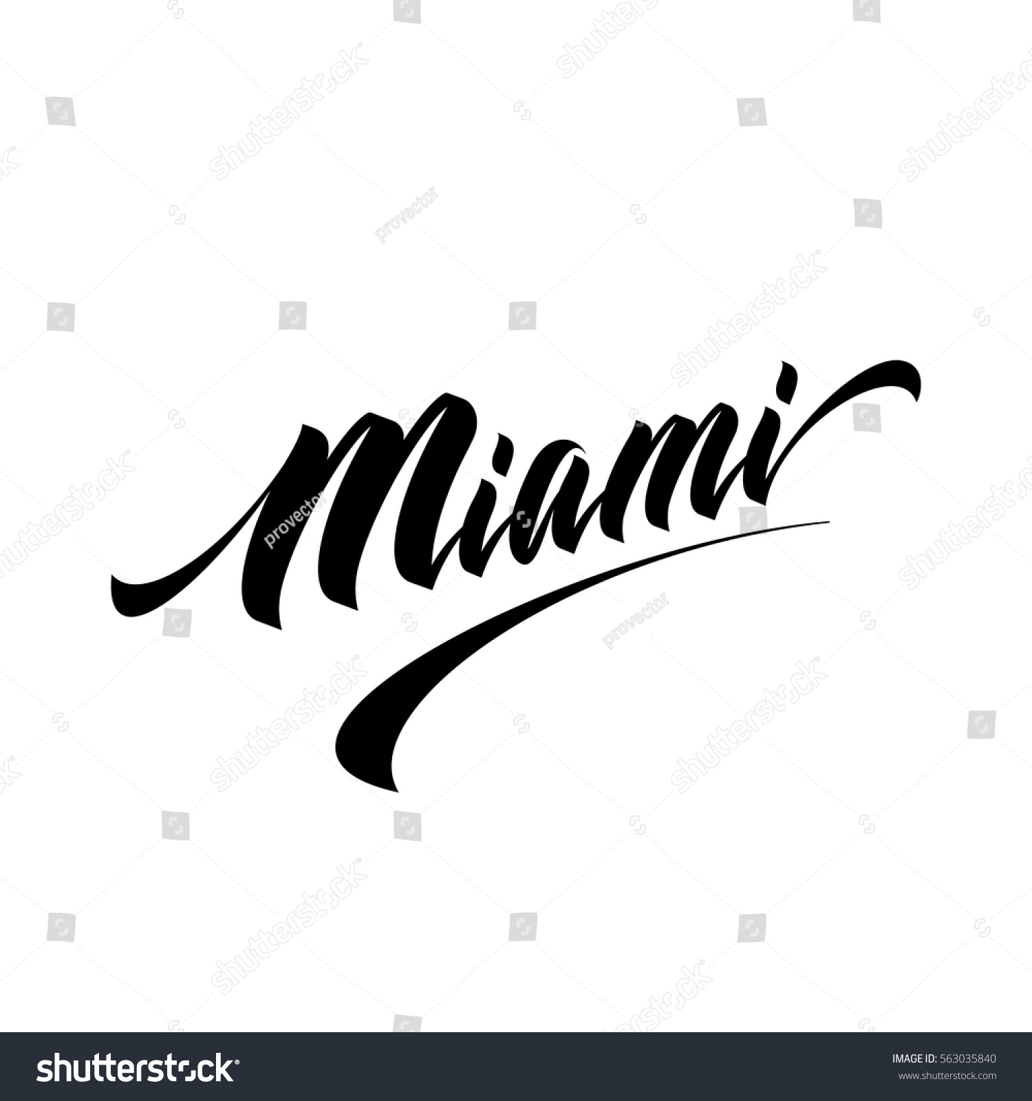 Hand lettering Miami logo design concept on Royalty Free Stock Vector