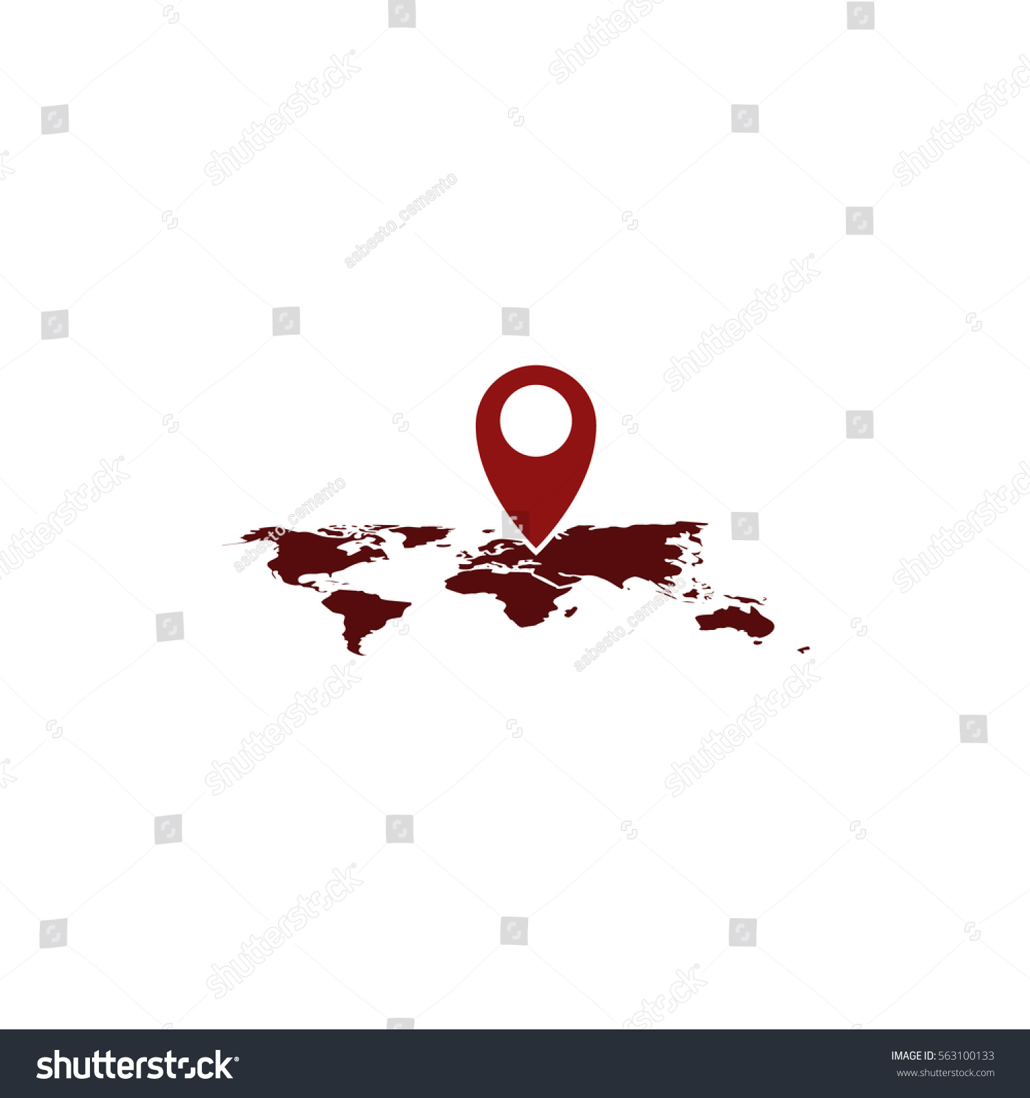 World Map With Pin Vector Illustration - Royalty Free Stock Vector ...