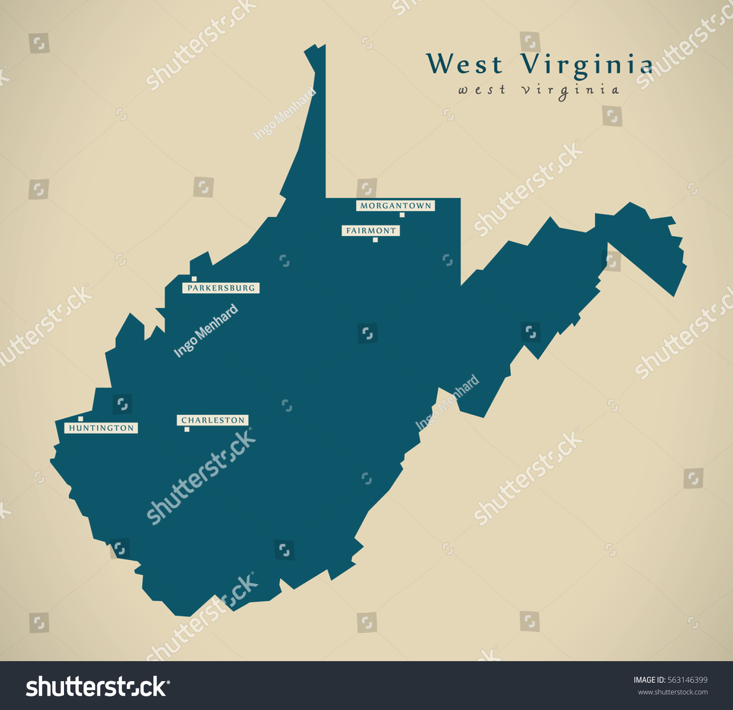 Modern Map West Virginia USA Federal State Royalty Free Stock Photo   Avopix 563146399 