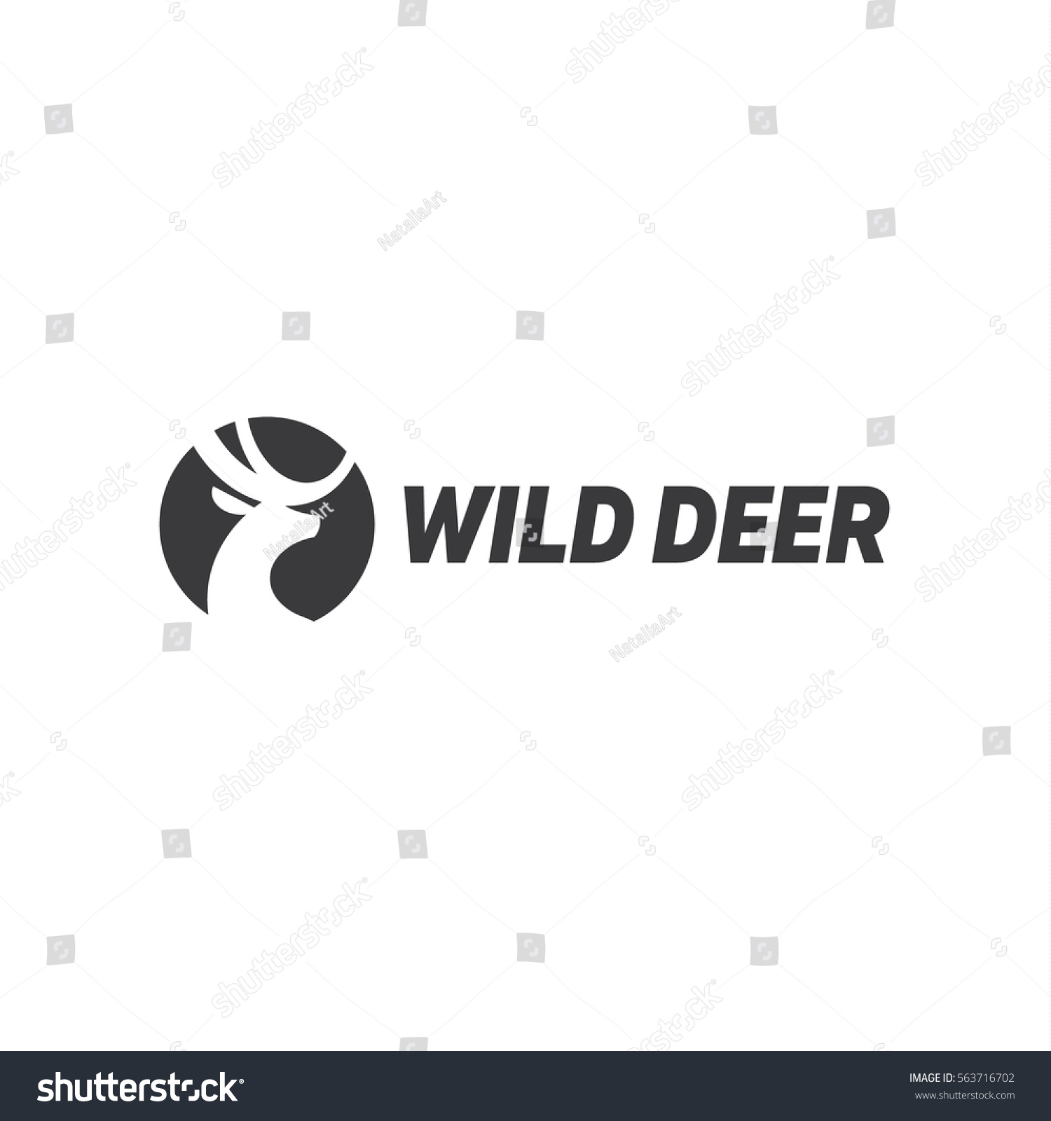 Deer logo design wild animal with horns quality - Royalty Free Stock ...