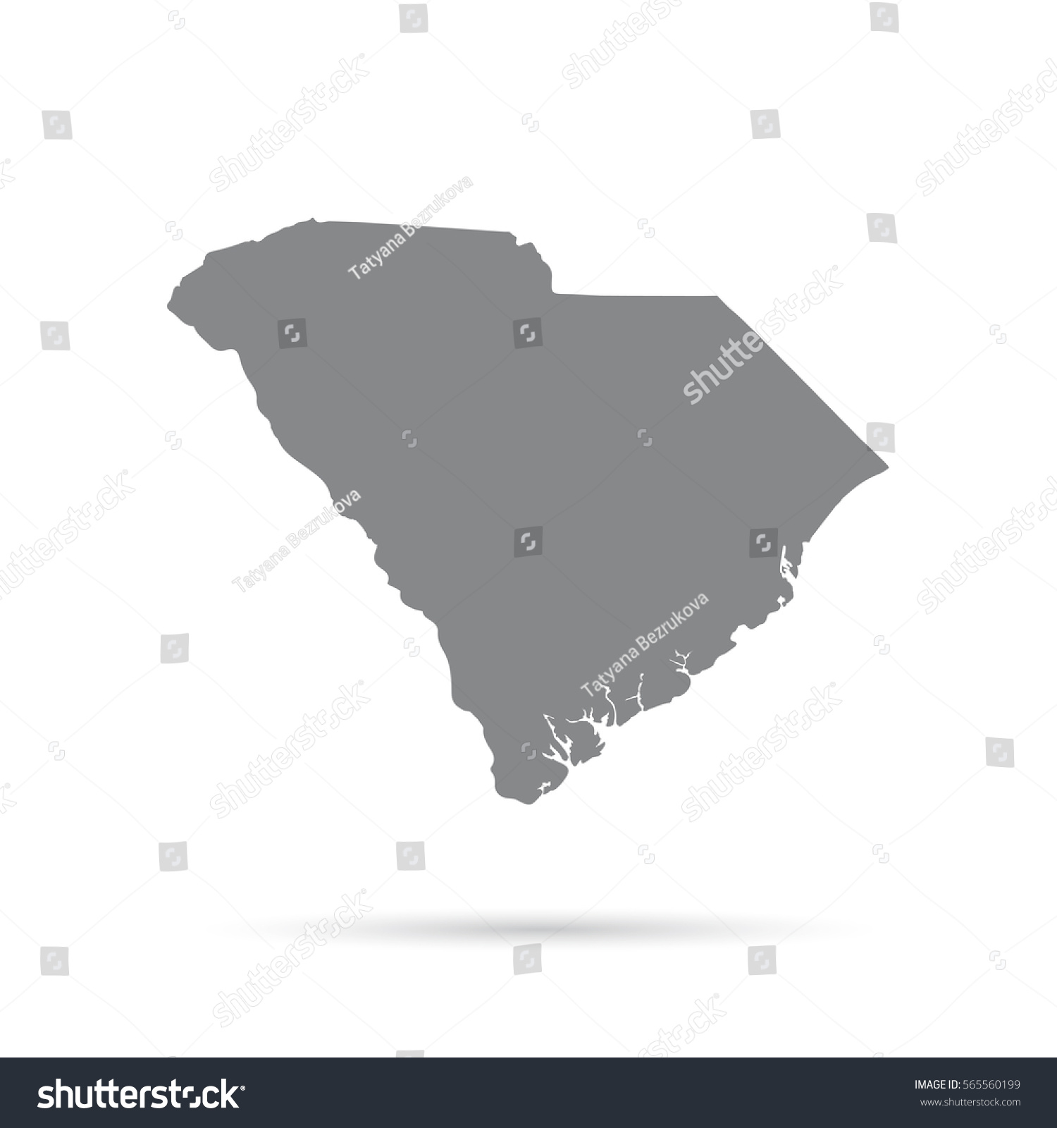 Map of the U.S. state of South Carolina - Royalty Free Stock Photo ...