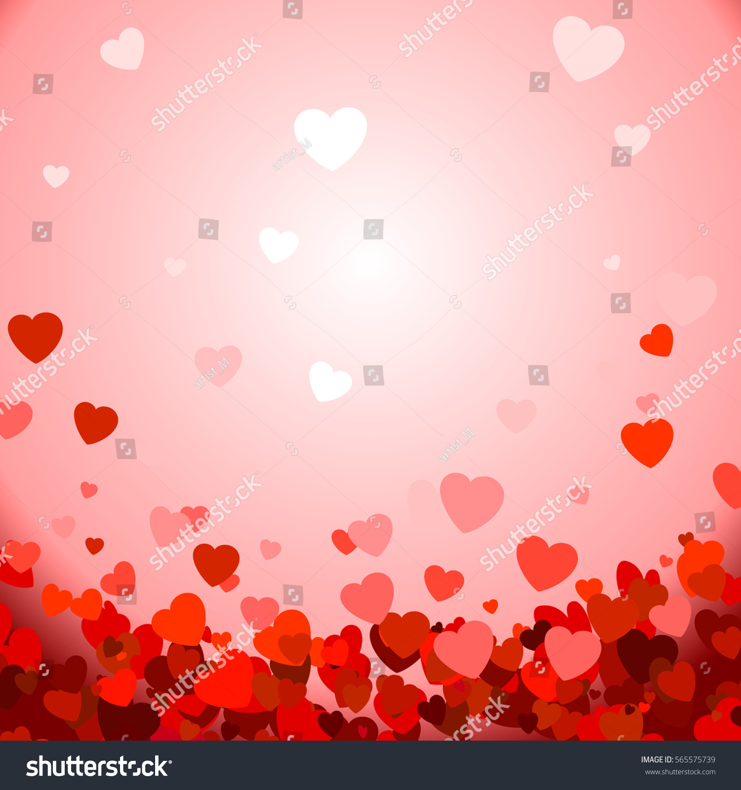 Valentines composition of the hearts. Vector background #565575739