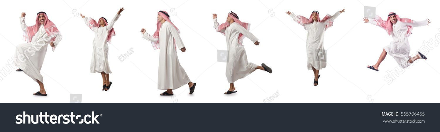 Arab man isolated on the white #565706455