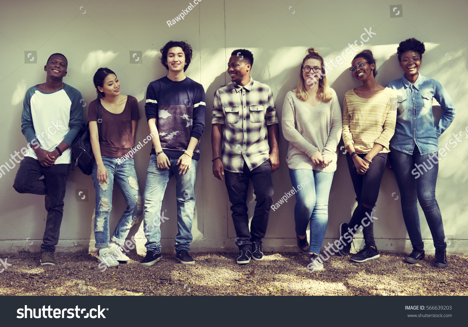 Friends People Group Teamwork Diversity #566639203
