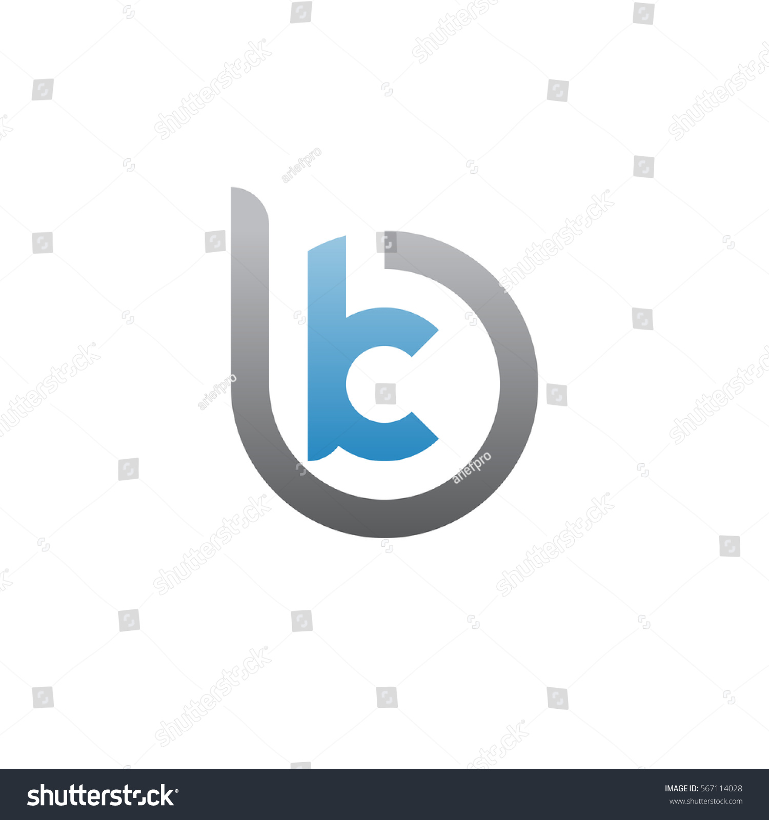 initial letter logo bk, kb, k inside b rounded - Royalty Free Stock ...