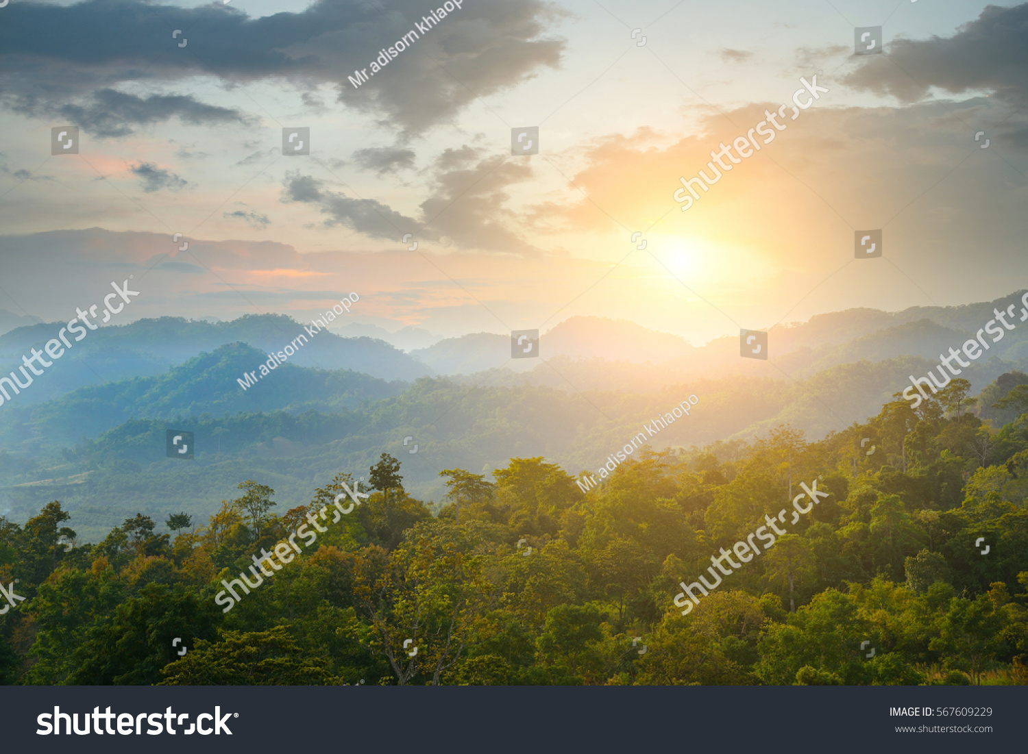 beautiful view of landscape and sunlight #567609229