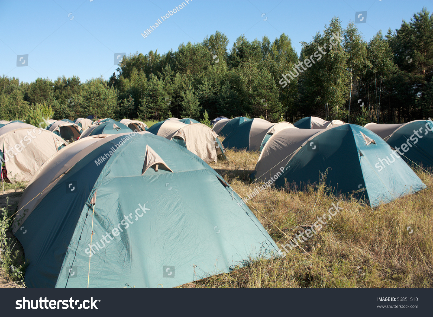 Camping. Many tents. Nobody. Summer. #56851510