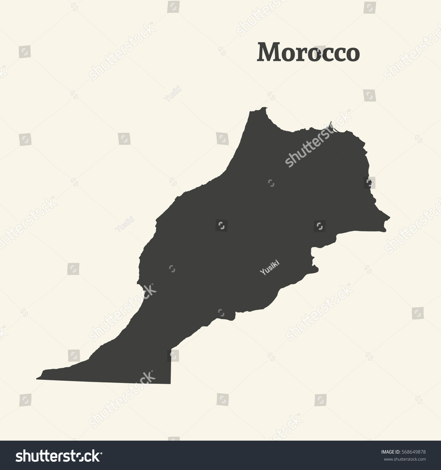 Outline map of Morocco. Isolated vector - Royalty Free Stock Vector ...