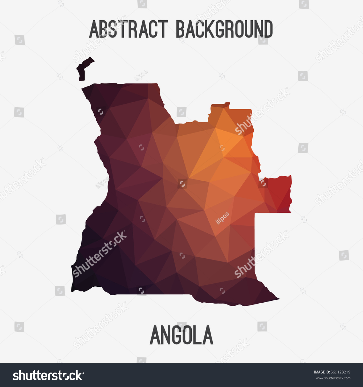 Angola Map In Geometric Polygonal Mosaic Style Royalty Free Stock