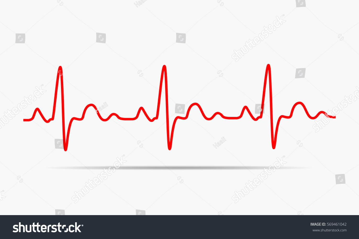 Red heartbeat icon. Vector illustration. Heartbeat sign in flat design. #569461042