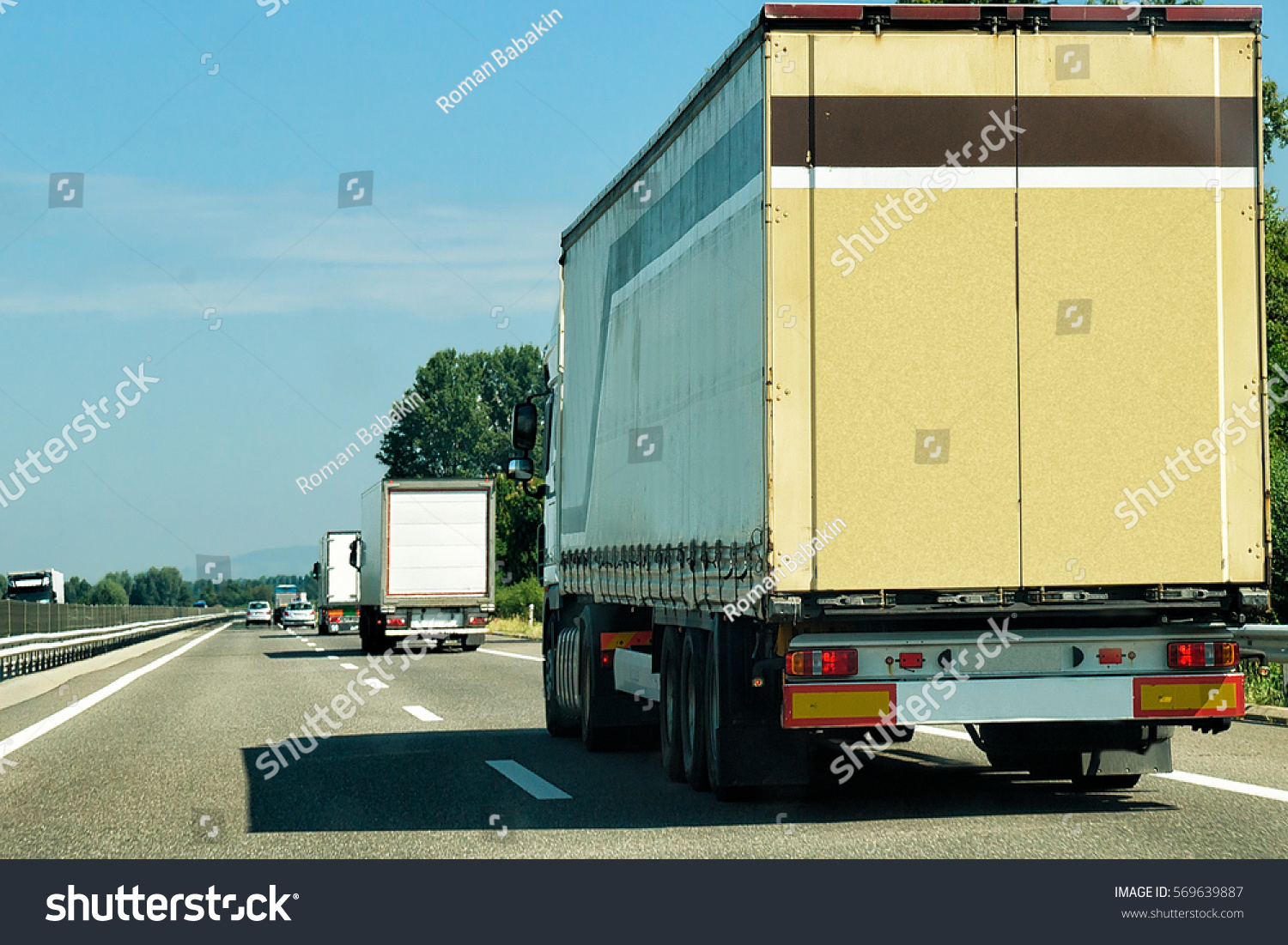 Trucks at the road in Switzerland #569639887