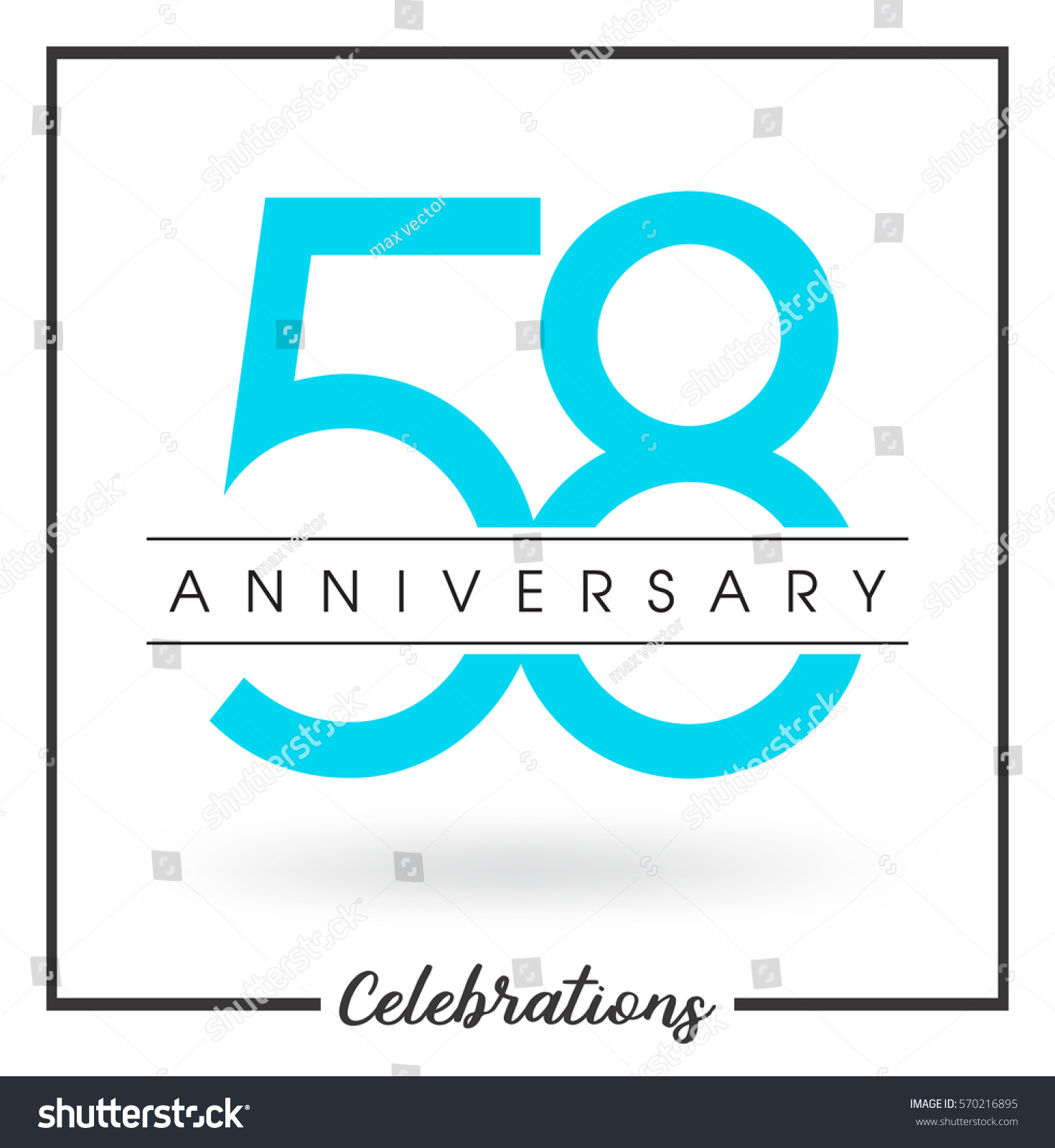 Anniversary emblems 58 anniversary template - Royalty Free Stock Vector ...