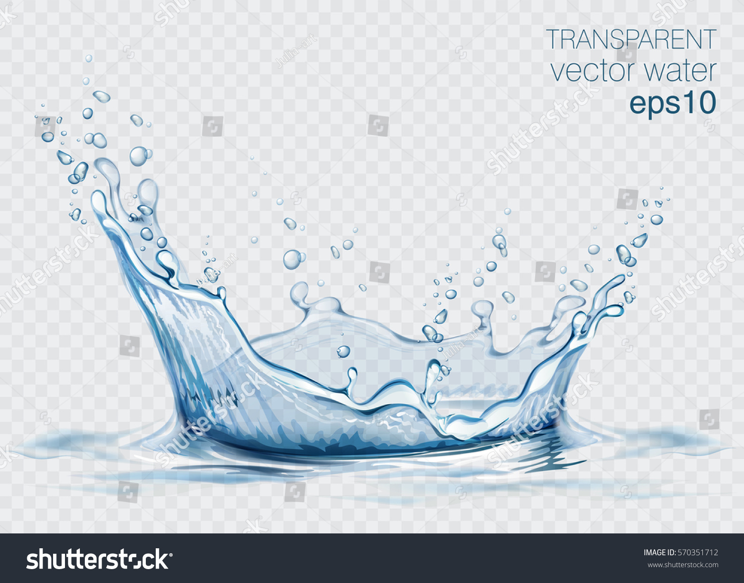 Transparent vector water splash and wave on light background #570351712