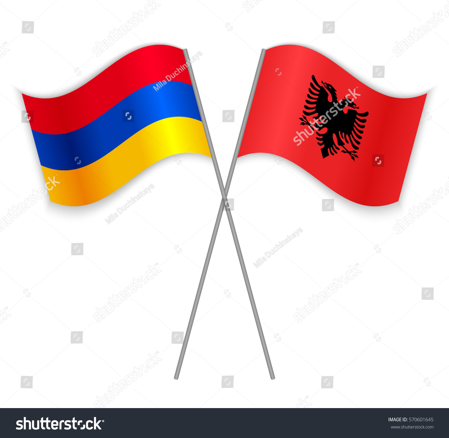 Armenian and Albanian crossed flags. Armenia - Royalty Free Stock ...