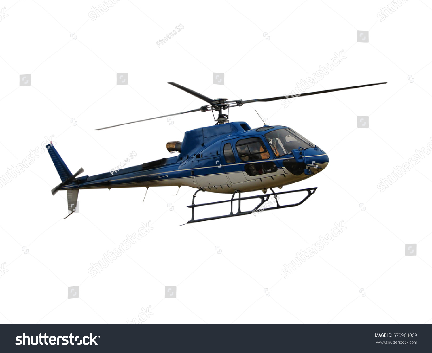 Blue helicopter isolated on the white background                                      #570904069