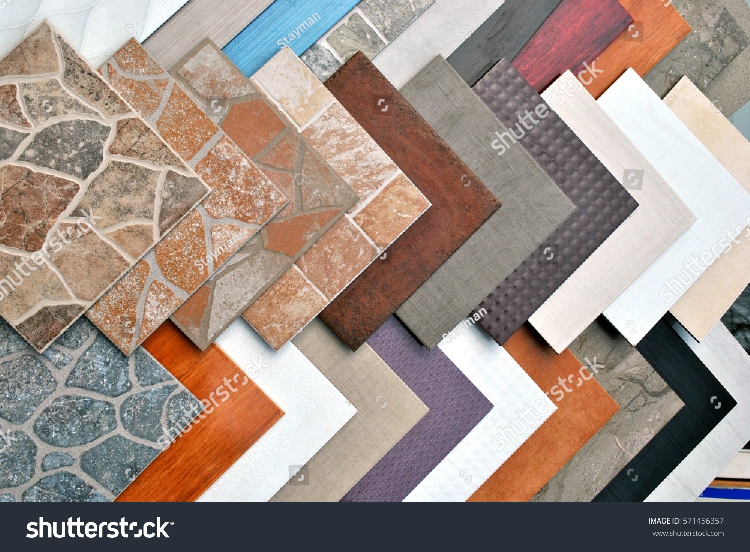 Various decorative tiles samples. #571456357