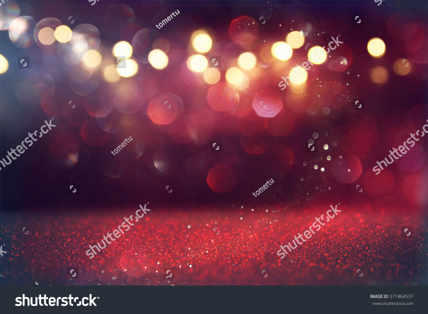 Red glitter vintage lights background. defocused #571864537