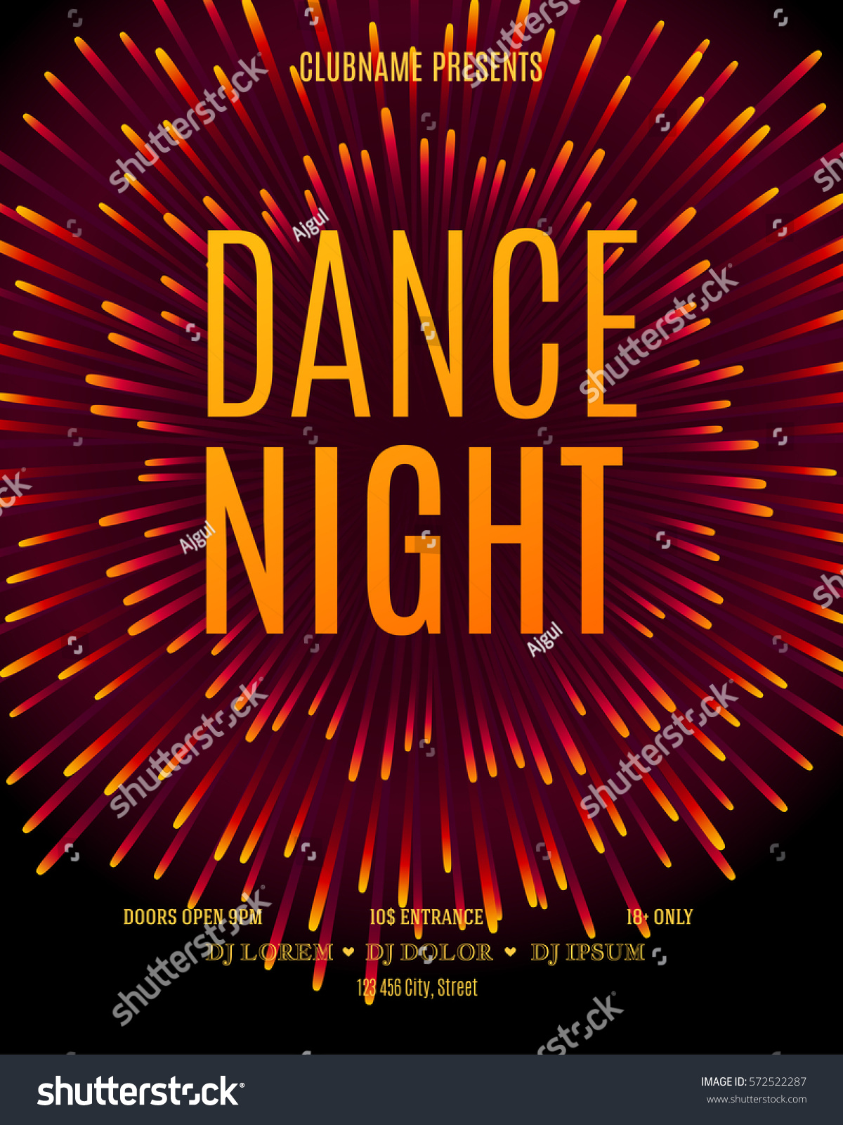 royalty free dance night poster template modern 572522287 stock