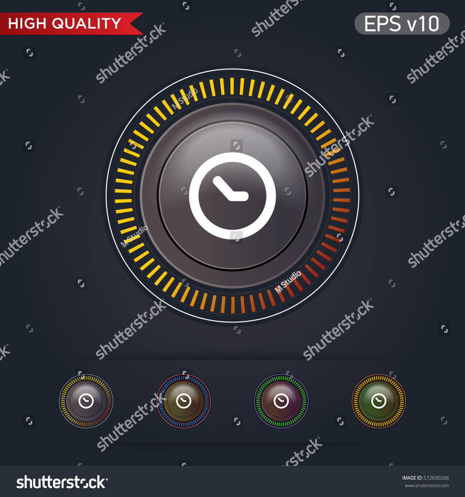 Timer icon. Button with timer icon. Modern UI Royalty Free Stock