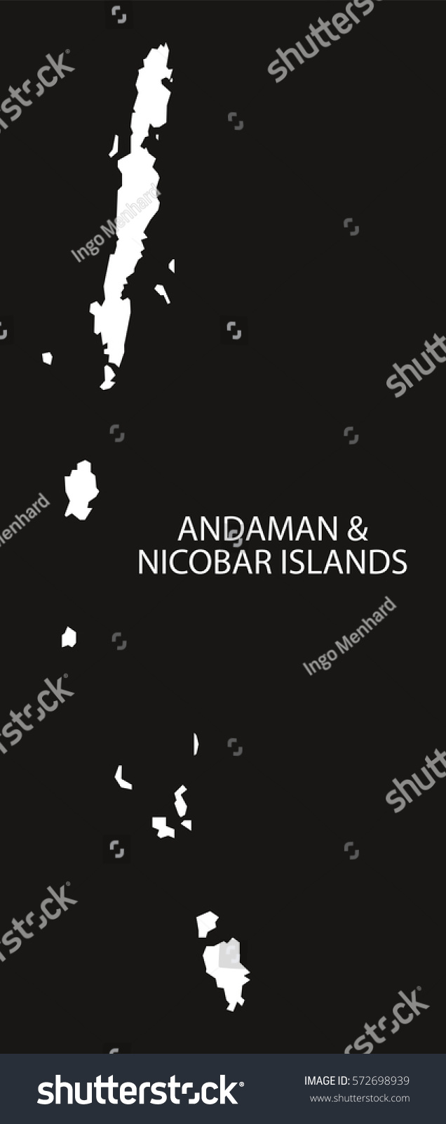 Andaman and Nicobar Islands India Map black - Royalty Free Stock Vector ...