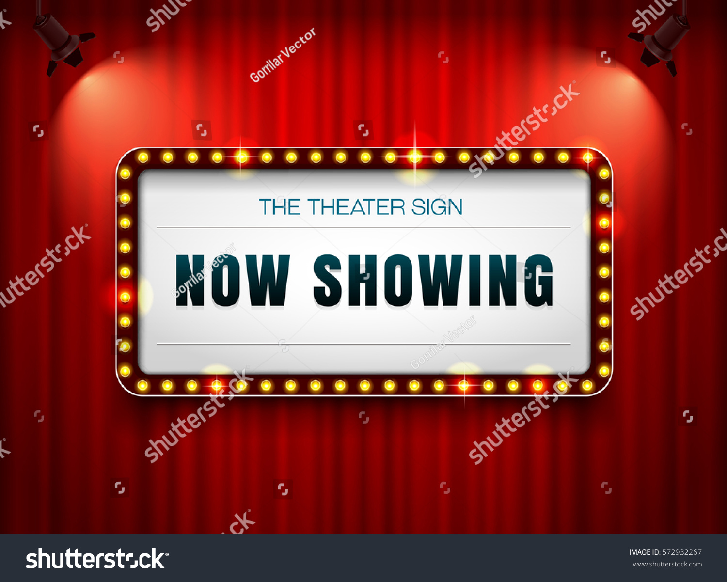 theater sign on curtain #572932267