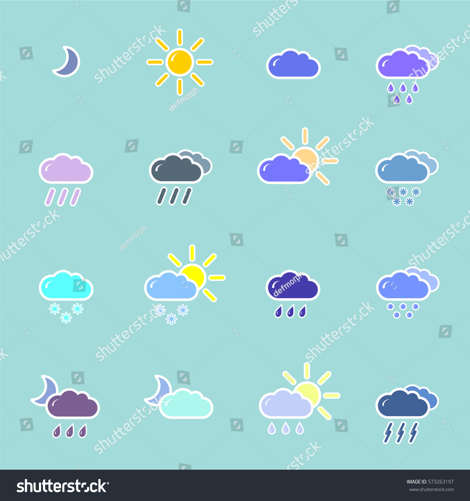 set with different weather icons #573263197