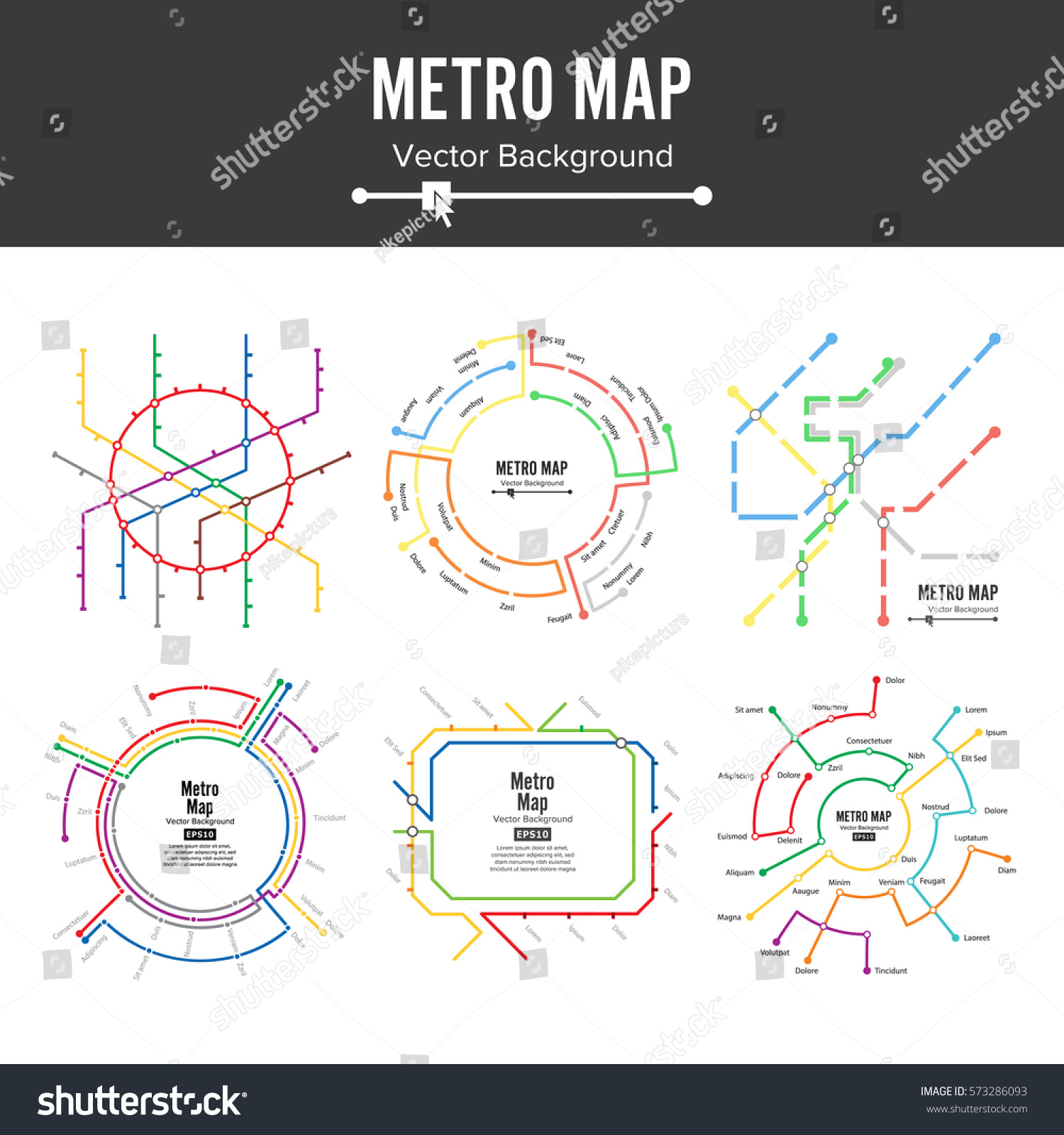 Train Metro Map Vector Set. City Underground - Royalty Free Stock ...