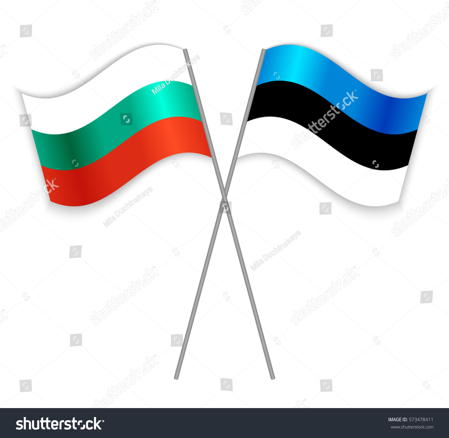 Bulgarian and Estonian crossed flags. Bulgaria - Royalty Free Stock ...