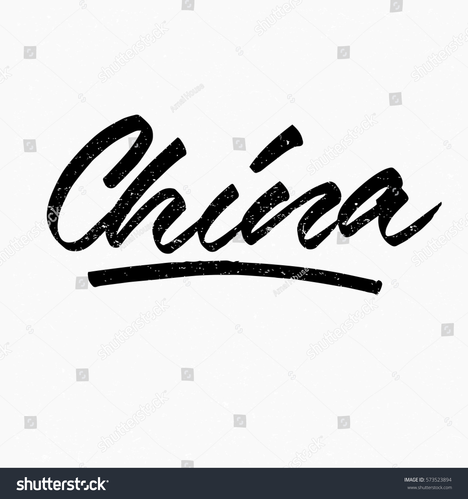 China Ink Hand Lettering Modern Brush Royalty Free Stock Vector 573523894 