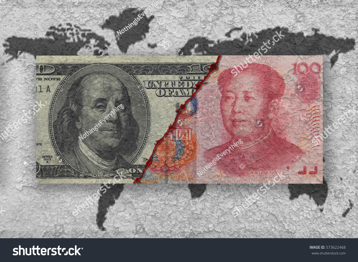 usa versus china, economic war concept #573622468
