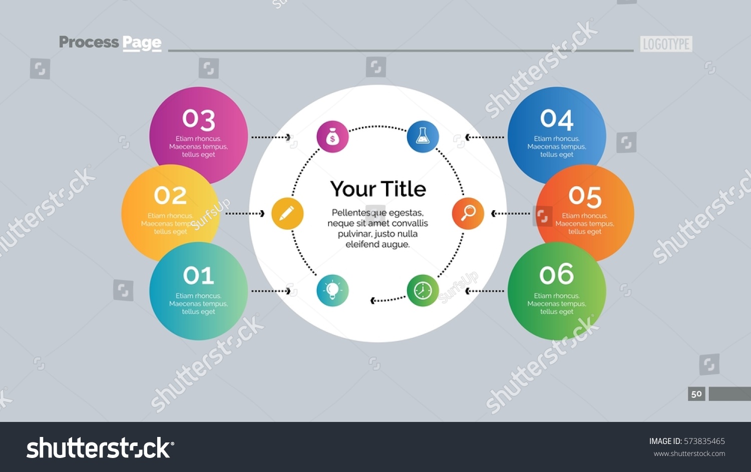 Circle Points Diagram Slide Template - Royalty Free Stock Vector ...