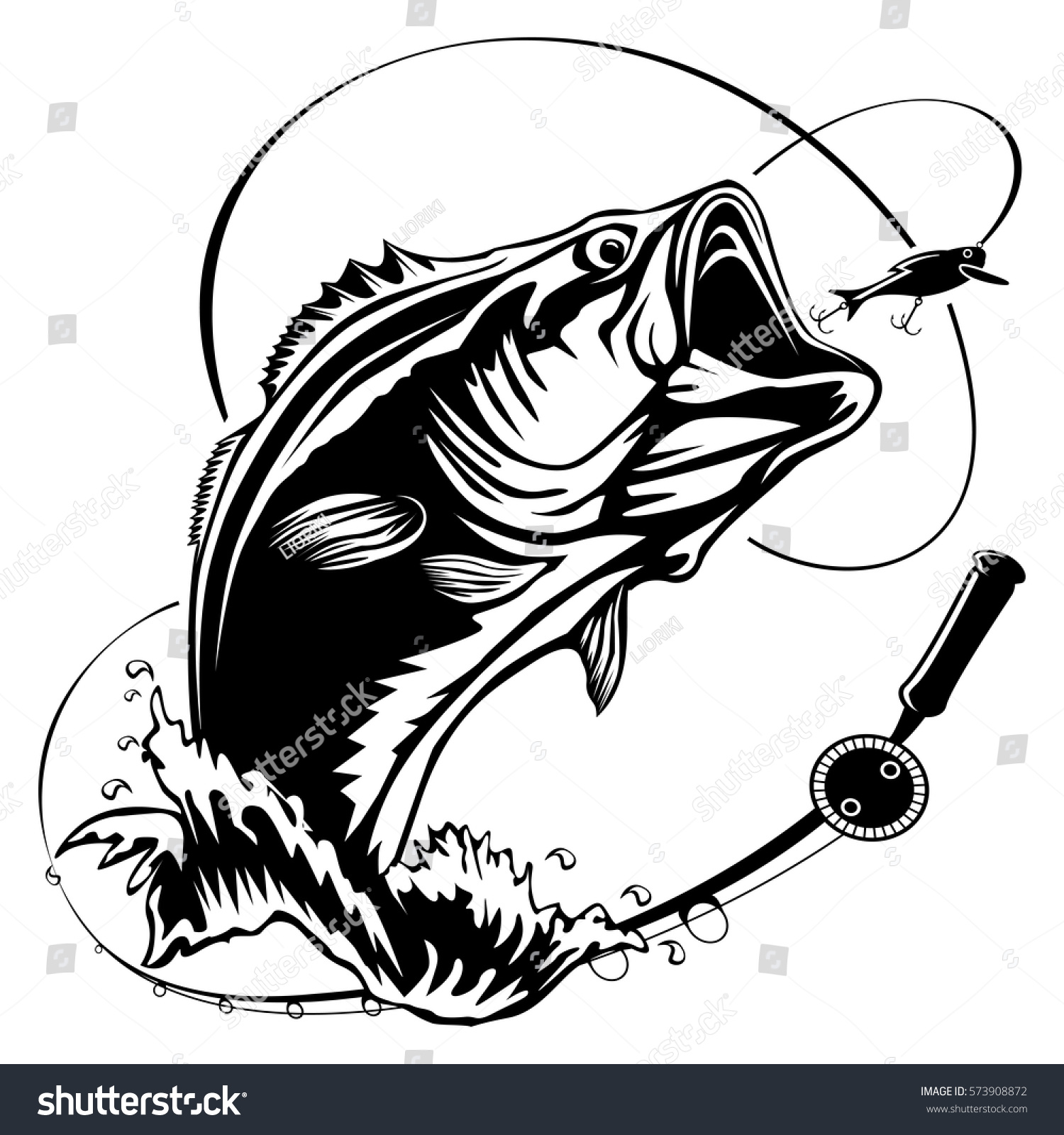 Premium Vector  Bass fish- fishing vector illustration bundle design