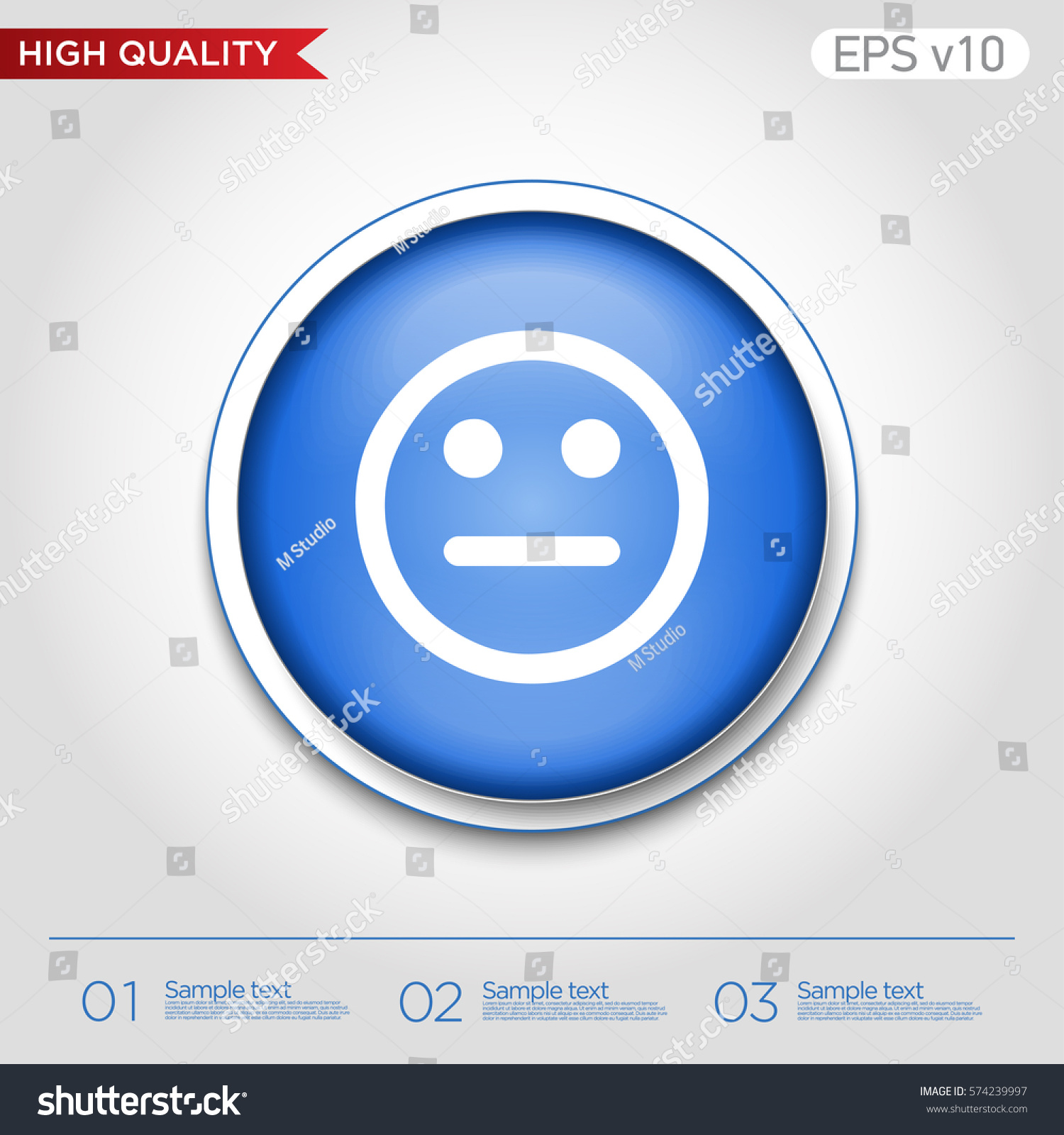Bad smile icon. Button with bad smile icon. Modern UI vector. #574239997