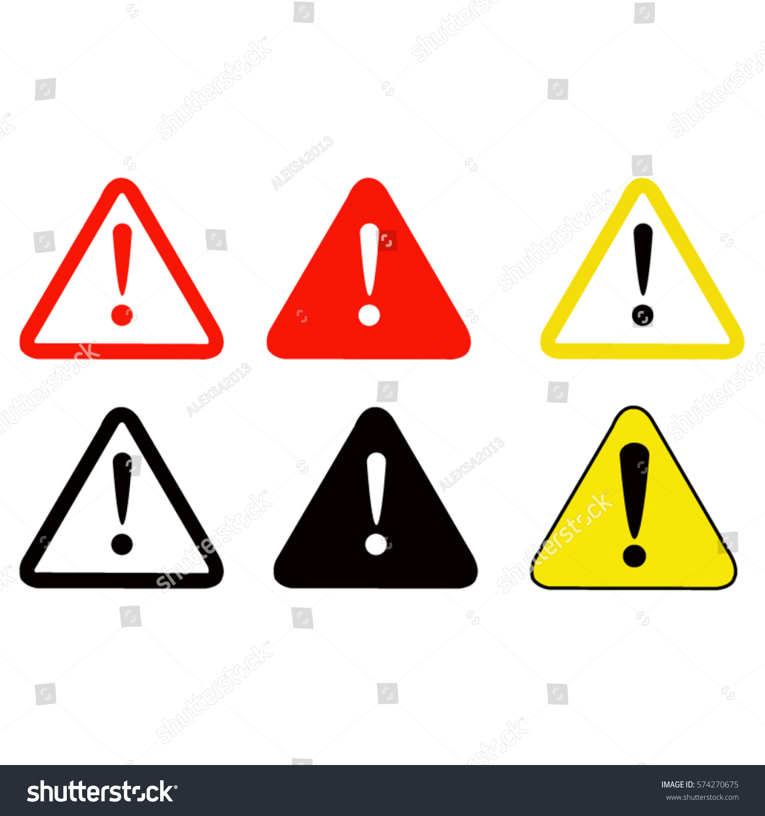 Vector Illustration Of Warning Icons Royalty Free Stock Vector 574270675 1770