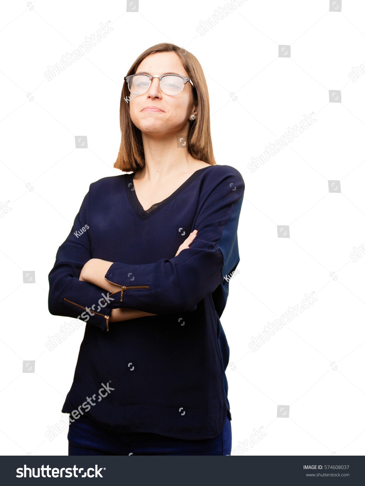 young pretty woman with glasses #574608037