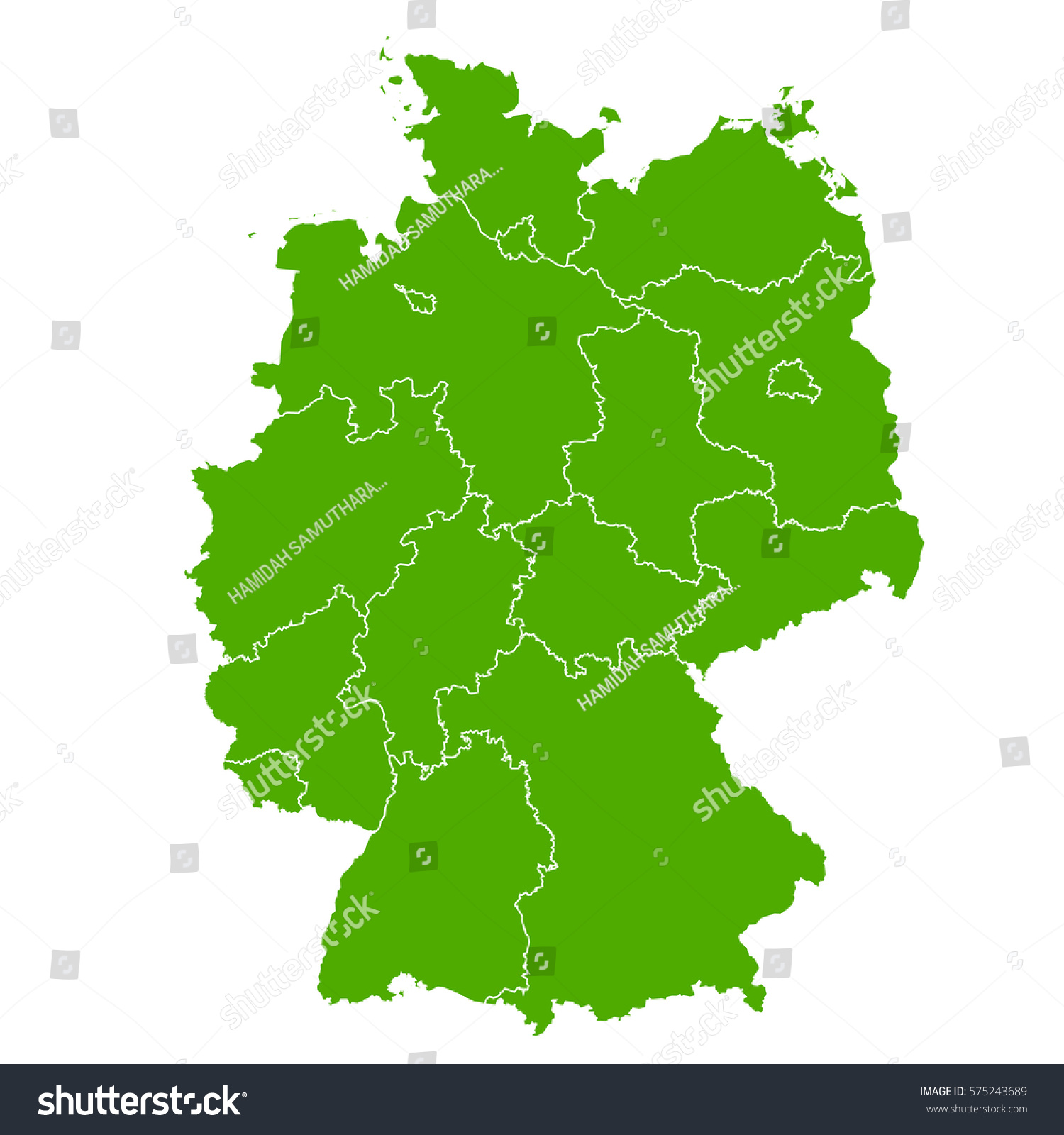 germany green map - Royalty Free Stock Vector 575243689 - Avopix.com