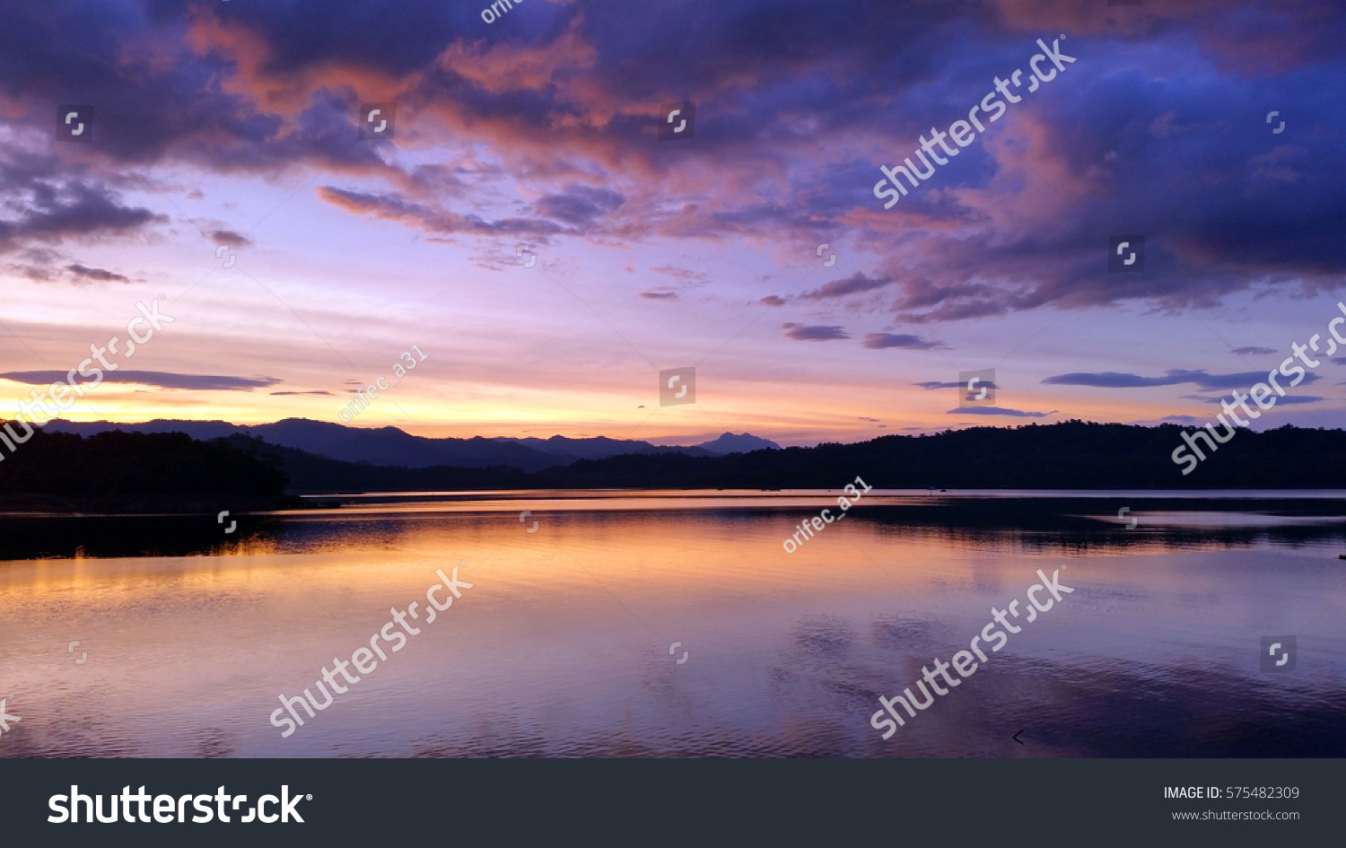 Sunset sky lake #575482309