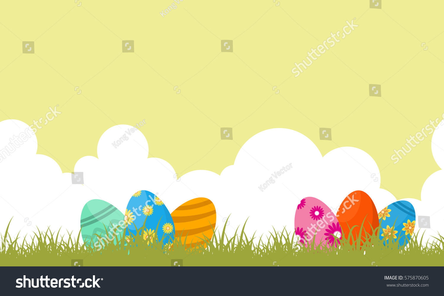 Scenery of easter egg landscape - Royalty Free Stock Vector 575870605 ...