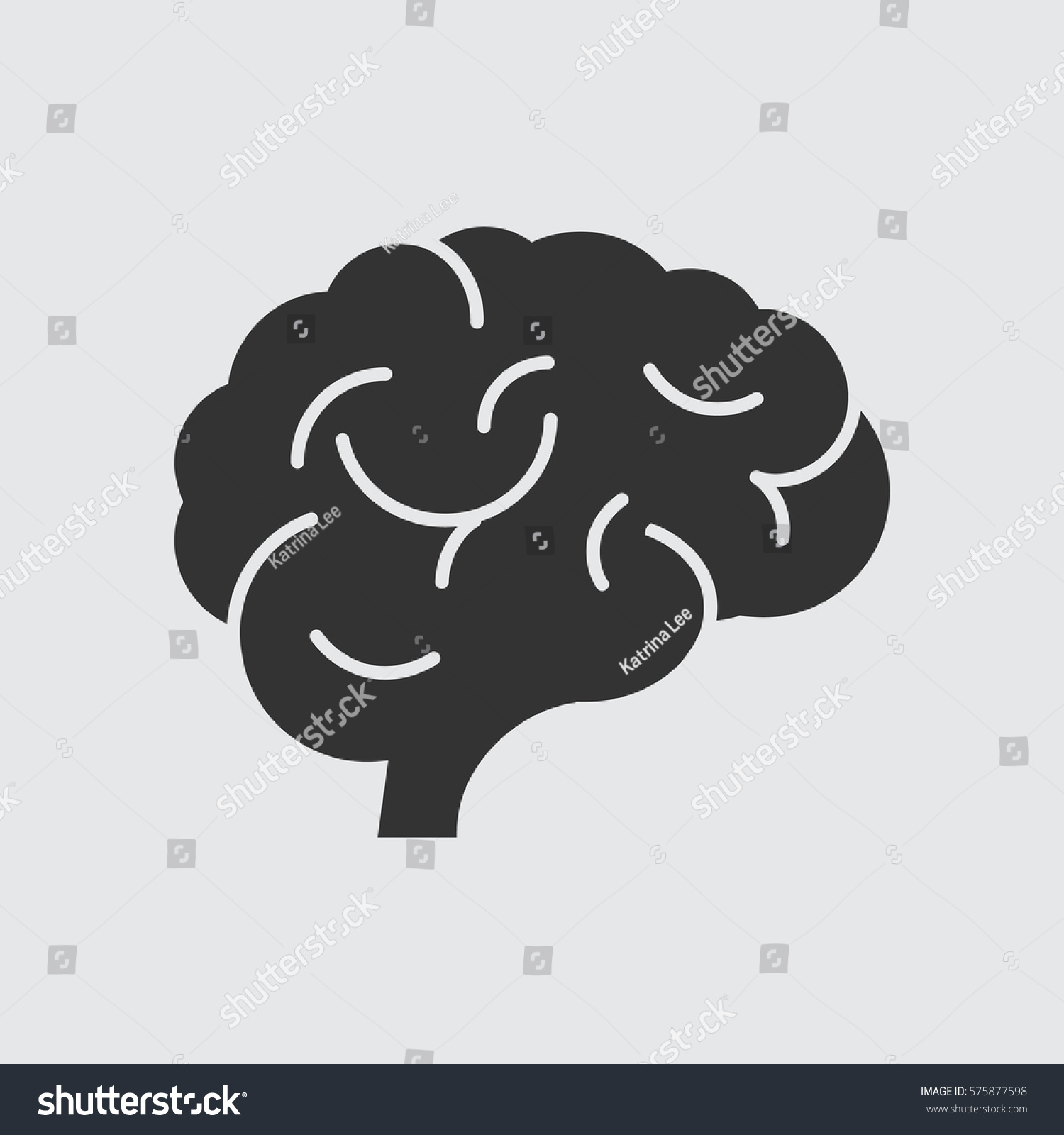  Brain icon flat. #575877598