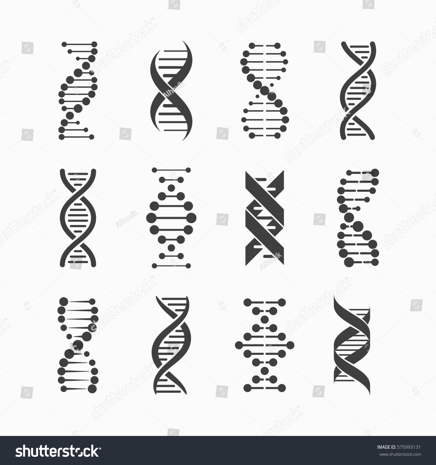 DNA Icons set vector illustration #575993131